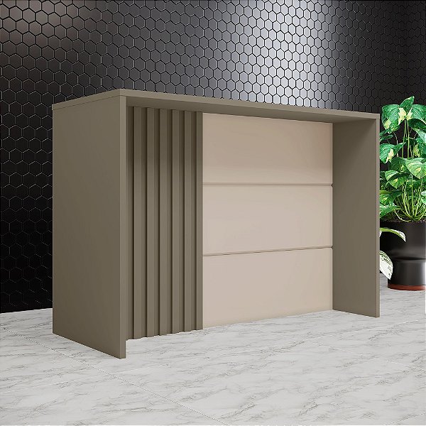 Bancada Gourmet 100% MDF - C630-35 - Duna/Cristal - Linha Connect - Moveis Henn