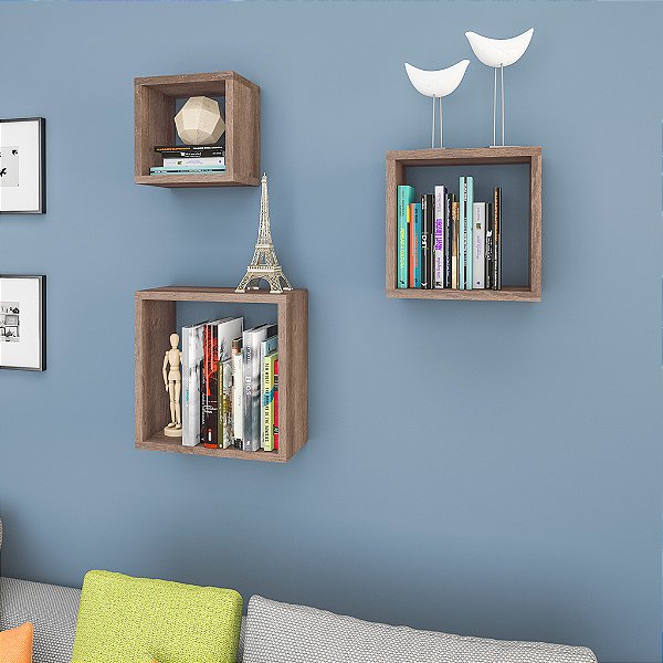 Conjunto Trio de Nicho - Linha Design - AM 3078 - Rustico - Movelbento