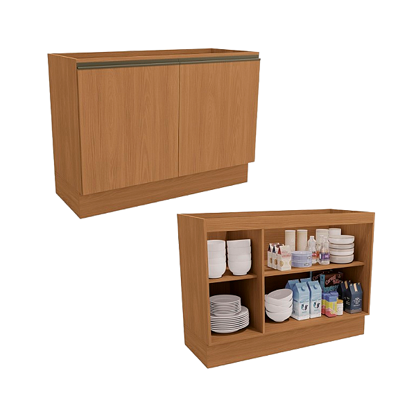 Balcão 02 Portas 120cm - Ref. G745 - Canela - Linha Maxxi - Kappesberg