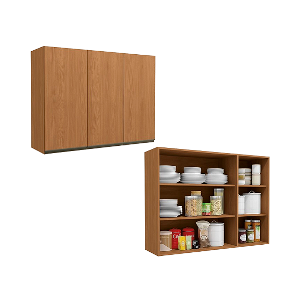 Aéreo 03 Portas 120cm - Ref. G766 - Canela - Linha Maxxi - Kappesberg