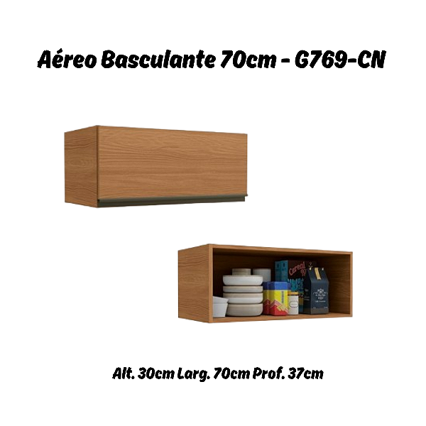 Aéreo 01 Porta Basculante 70cm - Ref. G769 - Canela - Linha Maxxi - Kappesberg