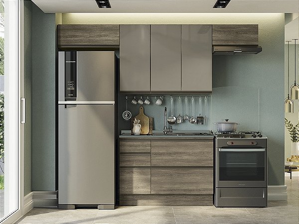 Cozinha Modulada 04 Pçs - Nogal - Linha Maxxi - Kappesberg