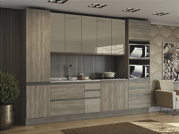 Cozinha Modulada 06 Pçs - Nogal - Linha Maxxi - Kappesberg