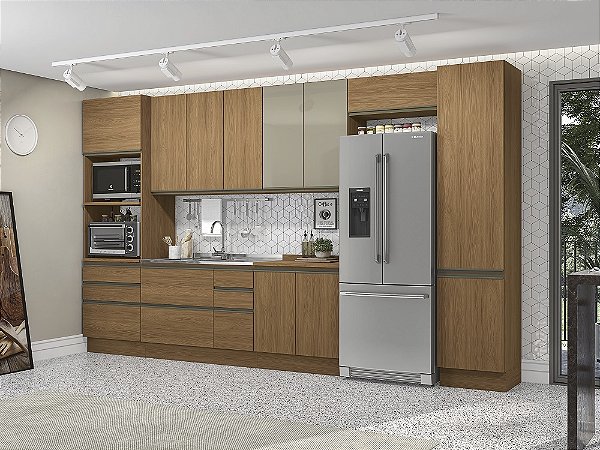 Cozinha Modulada 07 Pçs - Canela - Linha Maxxi - Kappesberg