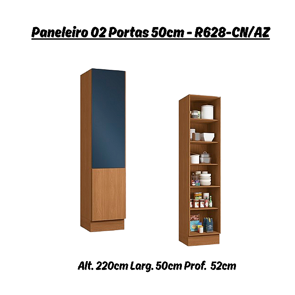 Paneleiro 02 Portas - Ref. R628 - Canela/Azul - Linha Ciela - Kappesberg