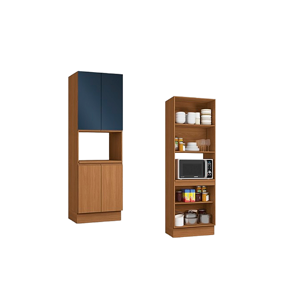 Kit Forno 04 Portas - Ref. R629 - Canela/Azul - Linha Ciela - Kappesberg
