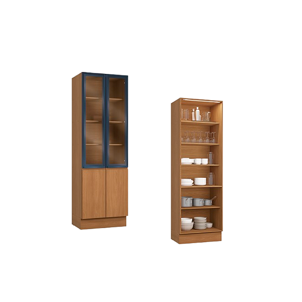 Cristaleira 02 Portas - R631 - Canela/Azul - Linha Ciela - Kappesberg