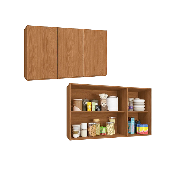 Aéreo 03 Portas 120cm - Ref. R646 - Canela - Linha Ciela - Kappesberg
