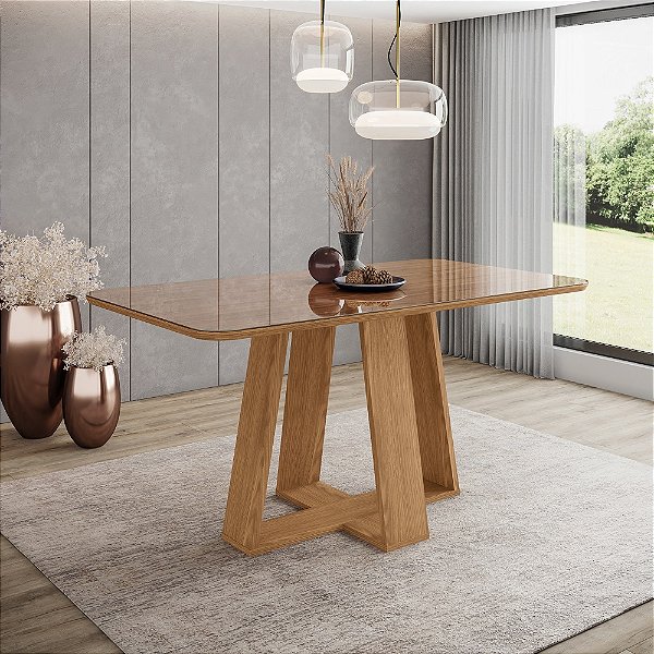 Mesa Lins Retangular 160cm - Ref. SC132-128 - Nature - Moveis Henn