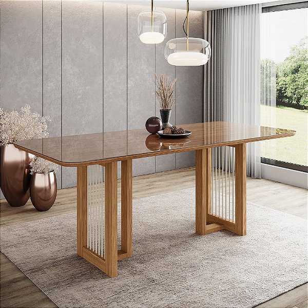 Mesa Yara Retangular 200cm - Ref. SC138-128 - Nature - Moveis Henn