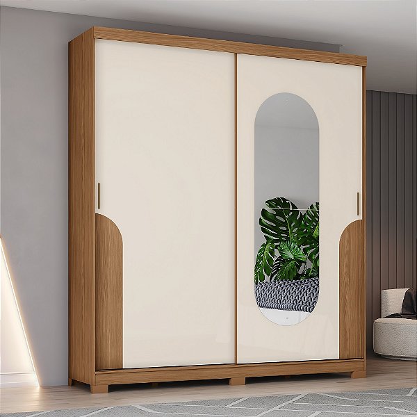Roupeiro 06 Portas Talles - Ref. D335-127 - Nature/Off White - Móveis Henn