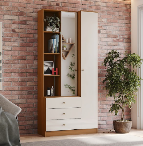 Roupeiro Multiuso Doha - D332-221 - Cinamomo/Off White - Moveis Henn