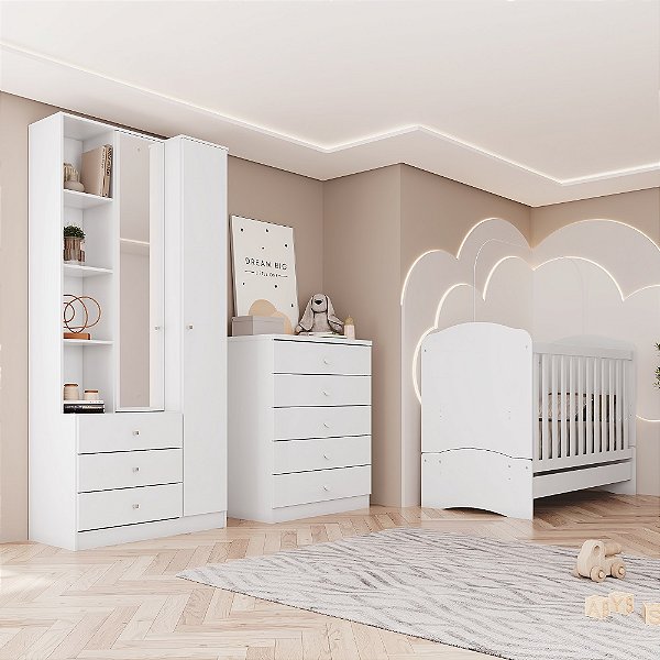 Conjunto Infantil Doha - Branco - Móveis Henn