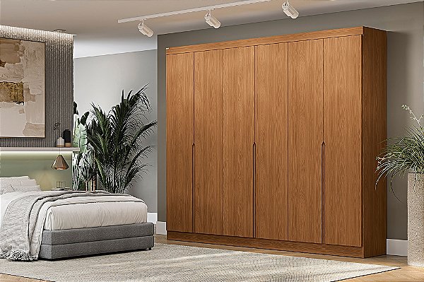 Roupeiro 06 Portas 04 Gavetas 100% MDF - Ref. R582 - Canela - Kappesberg