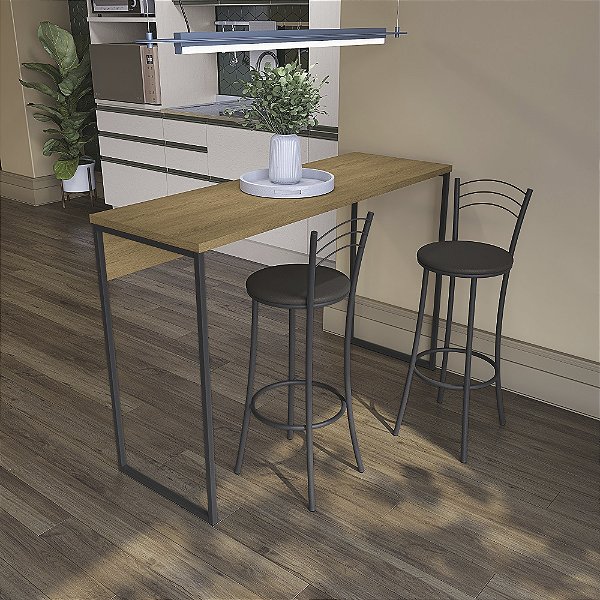 Bancada Alta - LI043 - Freijo/Preto - Linha Industrial - Kappes Crome