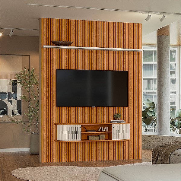 Composição Piso-Teto Monte Carlo - Ref. 763139 - Cinamomo/Off White - Madetec