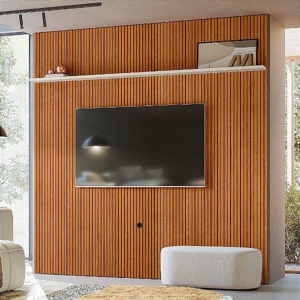 Painel Suspenso Piso-Teto Guaporé - Ref. 465139 - Cinamomo/Off White - Madetec