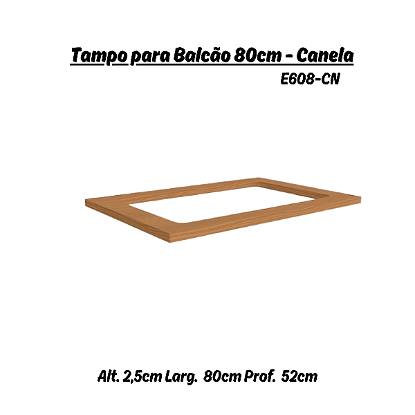 Tampo p/ Balcão Cooktop 80cm - Ref. E608 - Canela - Kappesberg