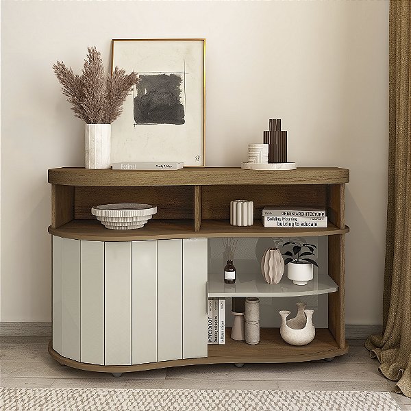 Balcão Buffet Magnum - Cinamomo/Cinamomo-Off White - Artely Móveis