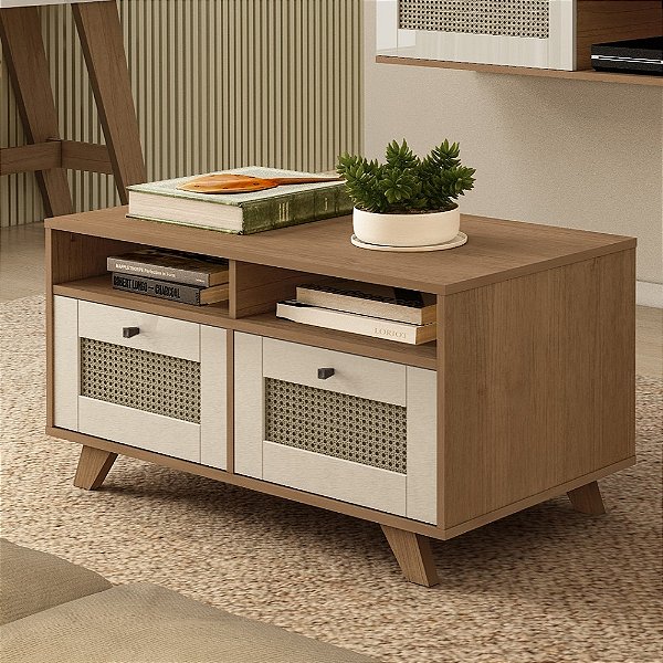 Mesa de Centro Trama - Cinamomo/Off White - Artely Móveis