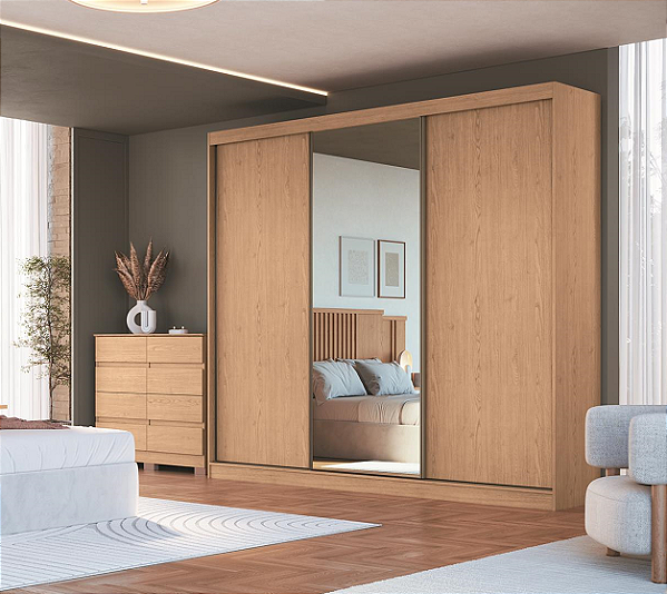 Roupeiro 03 Portas Imperial New 100% MDF - 0924M - Angelin - Moveis Castro
