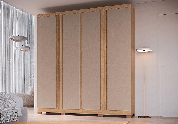 Roupeiro 04 Portas Jasper 100% MDF - 3270M - Angelin/Duna - Moveis Castro