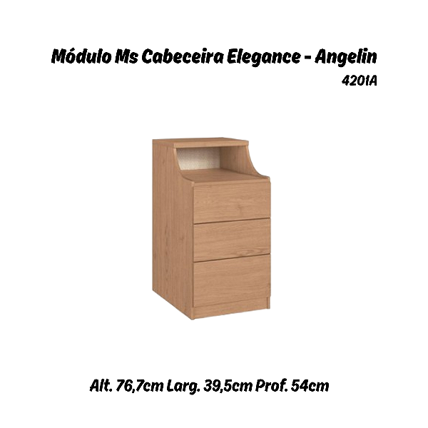 Modulo Mesa de Cabeceira - 4201A - Angelin - Linha Elegance - Moveis Castro