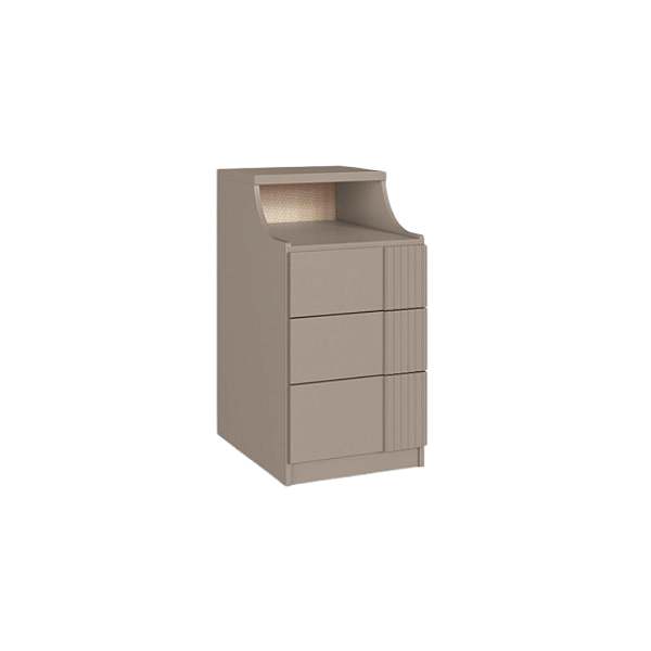 Modulo Mesa de Cabeceira Canelado - 4201A - Niquel - Linha Elegance - Moveis Castro
