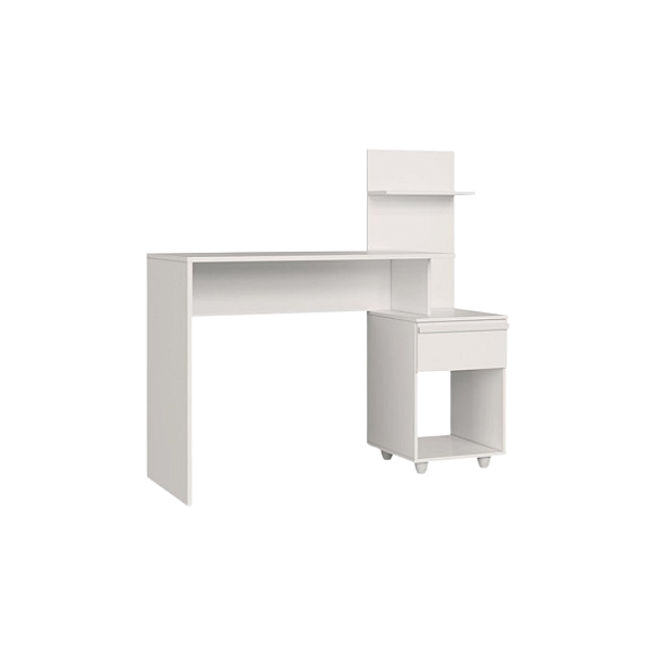 Mesa Escrivaninha Office Lira - 4033A - Branco - Moveis Castro