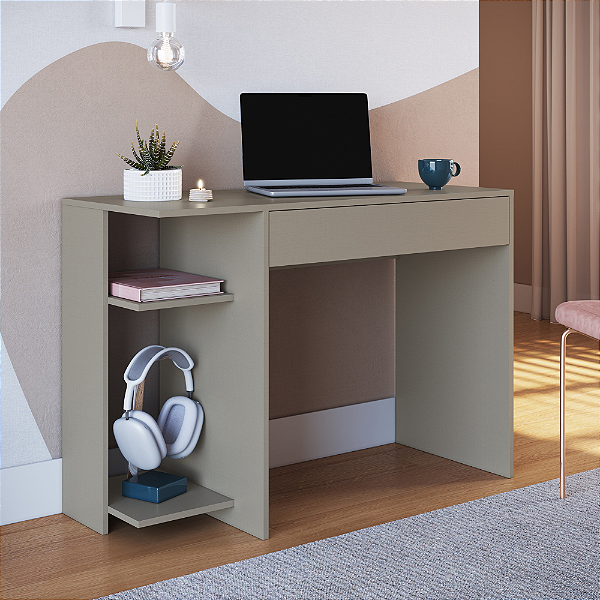 Mesa Escrivaninha Office Pixel - 4034A - Niquel - Moveis Castro