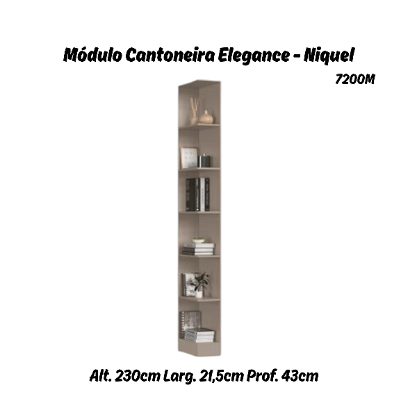 Módulo Cantoneira Elegance - 7200M - Niquel - Móveis Castro