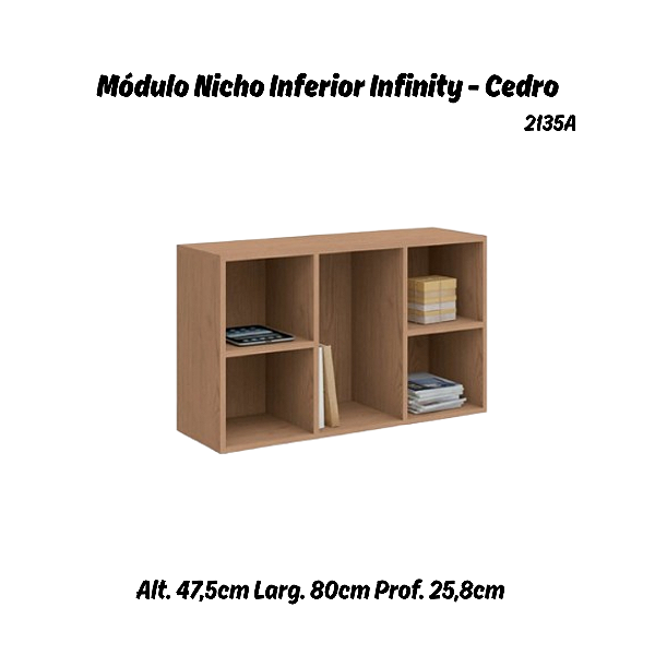 Módulo Nicho Inferior Infinity - 2135A - Cedro - Móveis Castro