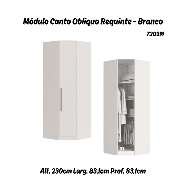 Modulo Canto Obliquo Requinte - 7209M - Branco - Móveis Castro