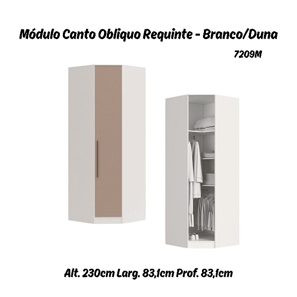 Modulo Canto Obliquo Requinte - 7209M - Branco/Duna - Móveis Castro