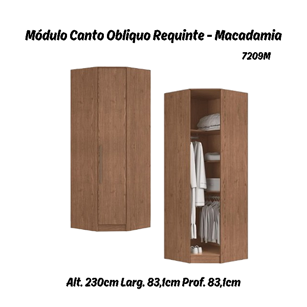 Modulo Canto Obliquo Requinte - 7209M - Macadamia - Móveis Castro