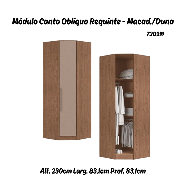 Modulo Canto Obliquo Requinte - 7209M - Macadamia/Duna - Móveis Castro