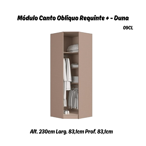 Módulo Canto Obliquo - Linha Closet - 09CL - Duna - Móveis Castro