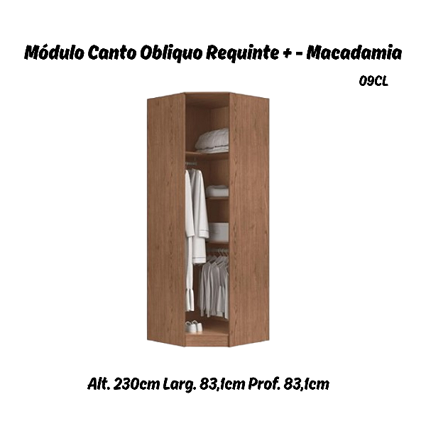 Módulo Canto Obliquo - Linha Closet - 09CL - Macadamia - Móveis Castro