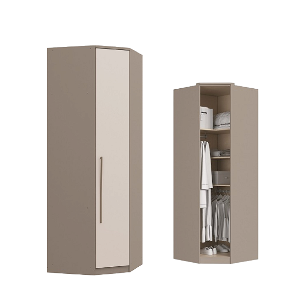 Módulo Canto Obliquo - Linha Elegance - 4209A - Niquel/Blanc - Móveis Castro