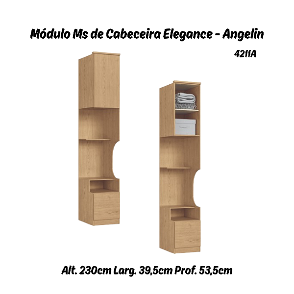 Módulo de Cabeceira Reta Elegance - 4211A - Angelin - Móveis Castro