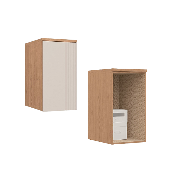 Módulo Aéreo 01 Porta Canelado Elegance - 4253A - Angelin/Blanc - Móveis Castro
