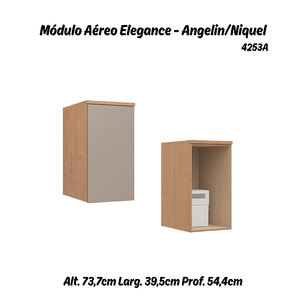 Módulo Aéreo 01 Porta Elegance - 4253A - Angelin/Niquel - Móveis Castro