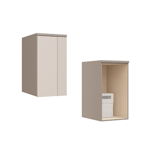 Módulo Aéreo 01 Porta Canelado Elegance - 4253A - Niquel/Blanc - Móveis Castro