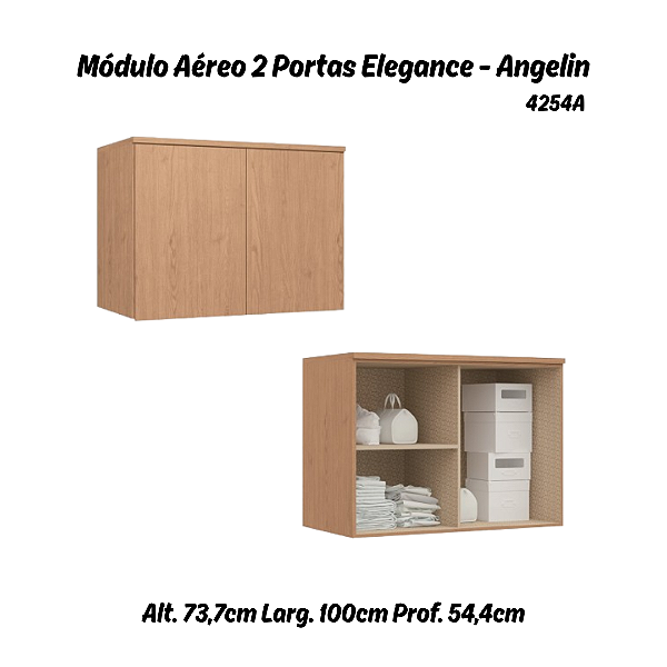 Módulo Aéreo 02 Portas Elegance - 4254A - Angelin - Móveis Castro