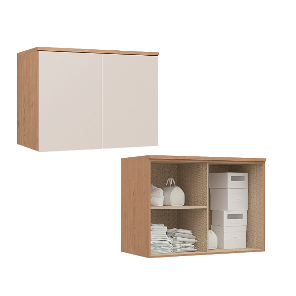 Módulo Aéreo 02 Portas Elegance - 4254A - Angelin/Blanc - Móveis Castro