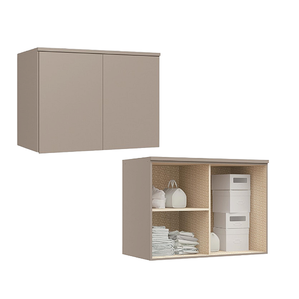 Módulo Aéreo 02 Portas Elegance - 4254A - Niquel - Móveis Castro
