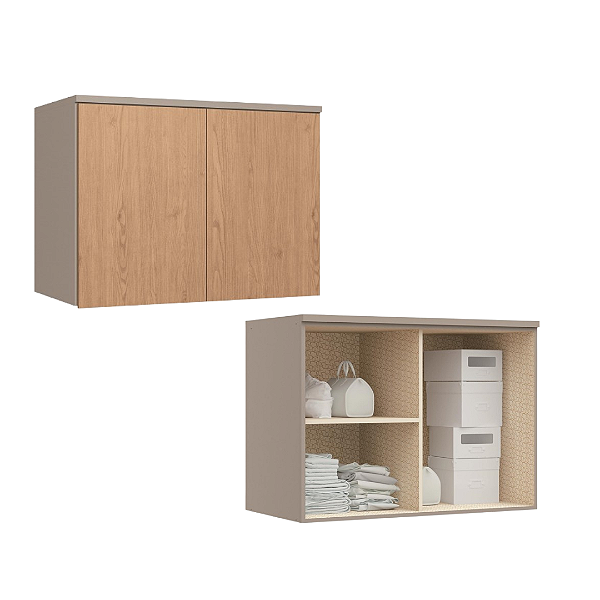 Módulo Aéreo 02 Portas Elegance - 4254A - Niquel/Angelin - Móveis Castro