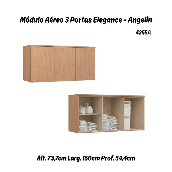 Módulo Aéreo 03 Portas Elegance - 4255A - Angelin - Móveis Castro