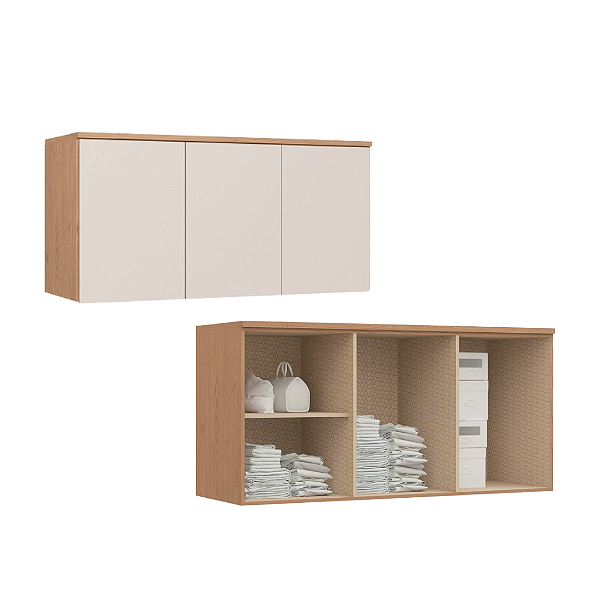 Módulo Aéreo 03 Portas Elegance - 4255A - Angelin/Blanc - Móveis Castro