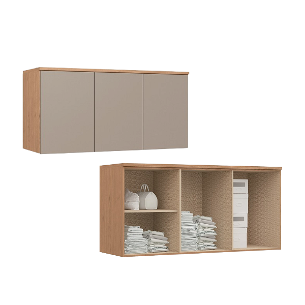 Módulo Aéreo 03 Portas Elegance - 4255A - Angelin/Niquel - Móveis Castro